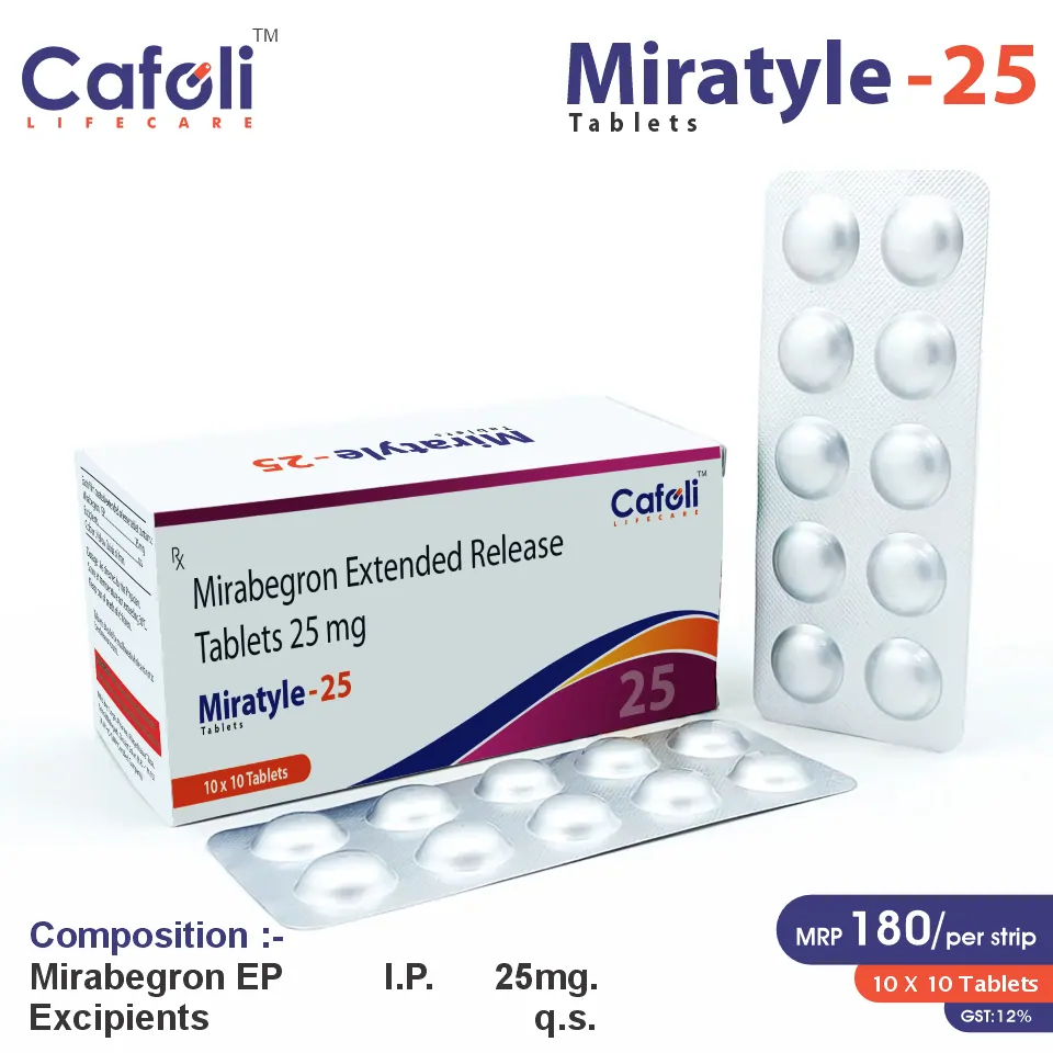 Mirabegron 25mg Extended Release Tablet for PCD Pharma Franchise in Overactive Bladder Treatment